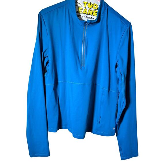 Layer 8 Blue Qwick Dry Long Sleeves Athletic 1/4 Zip Pullover Sweatshirt Size XL - Picture 2 of 8
